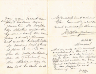 Conceptbrief van Hendrik Gerard Johan MG (1837-1894) aan de koningin betreffende verschaffen van maaltijden